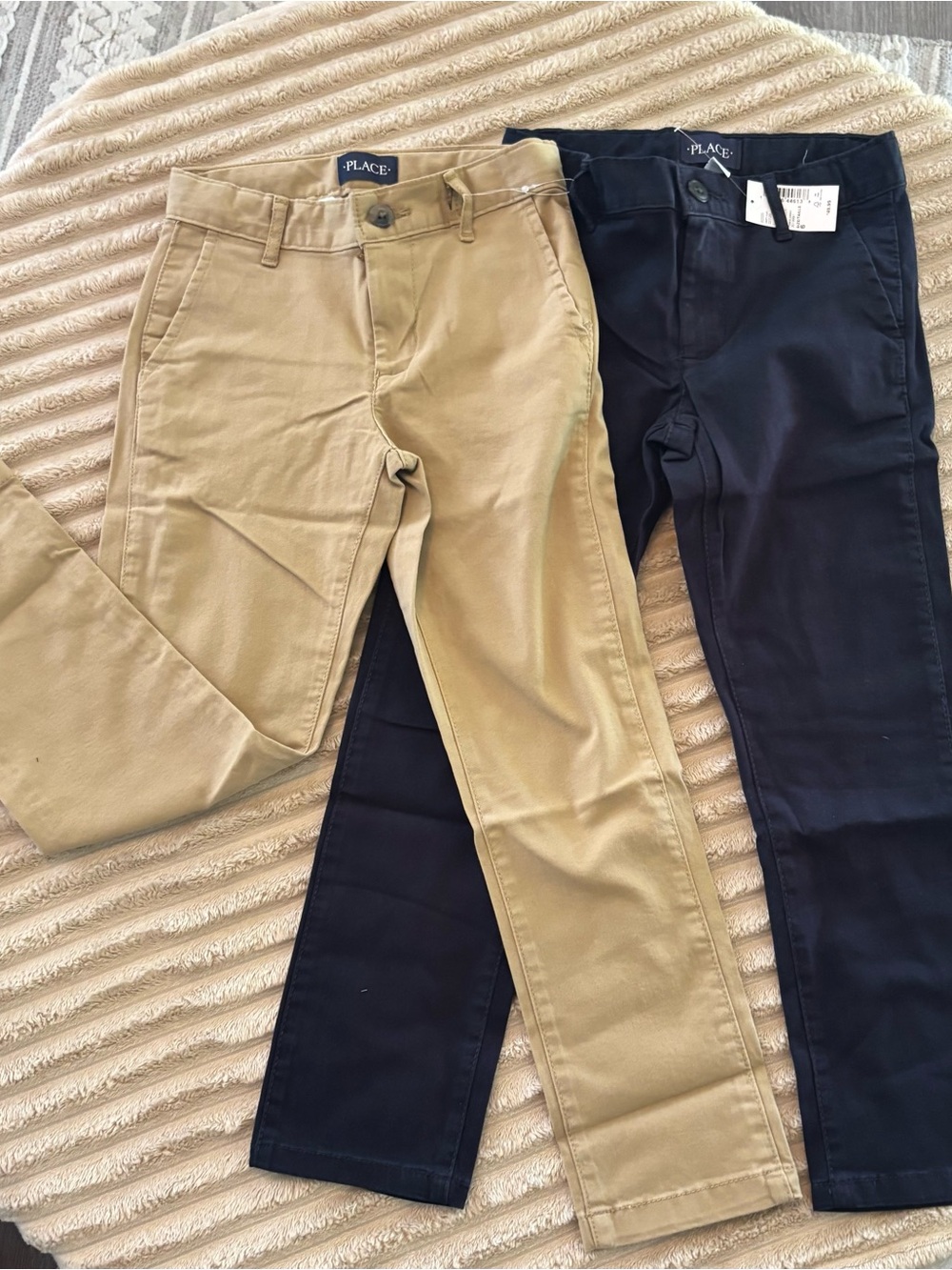 The Children's Place Tan and Navy Stretch Chinos